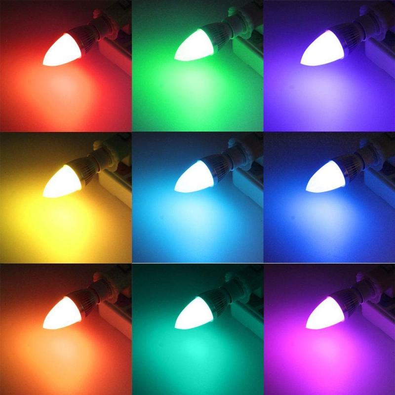 Bonlux Dimmable RGB + Warm White LED Color Changing Light Bulbs C35 E12 Color LED Memory Timer Function with Remote Control for Decoration Lighting
