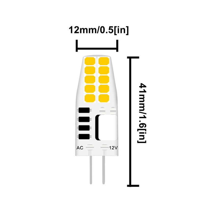Bonlux 2W 12V 2835 SMD G4 LED Corn Bulb 360 Degree Beam Angle Led Capsule Light Bulb