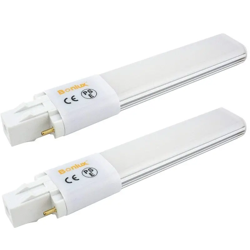 Bonlux 2-pack 6W GX23 LED light Bulbs 2-Pin LED PL Retrofit Lamp 13W GX23 Base CFL Replacement GX23 LED Tube PL Horizontal Recessed Down Light