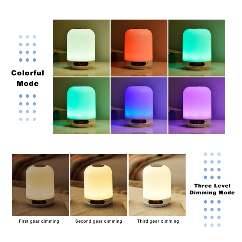Bonlux 5 IN 1 Smart Lamp With Speaker Touch Control Bedside Table Lamp Dimmable Color Changing RGB Portable Bluetooth Night Light
