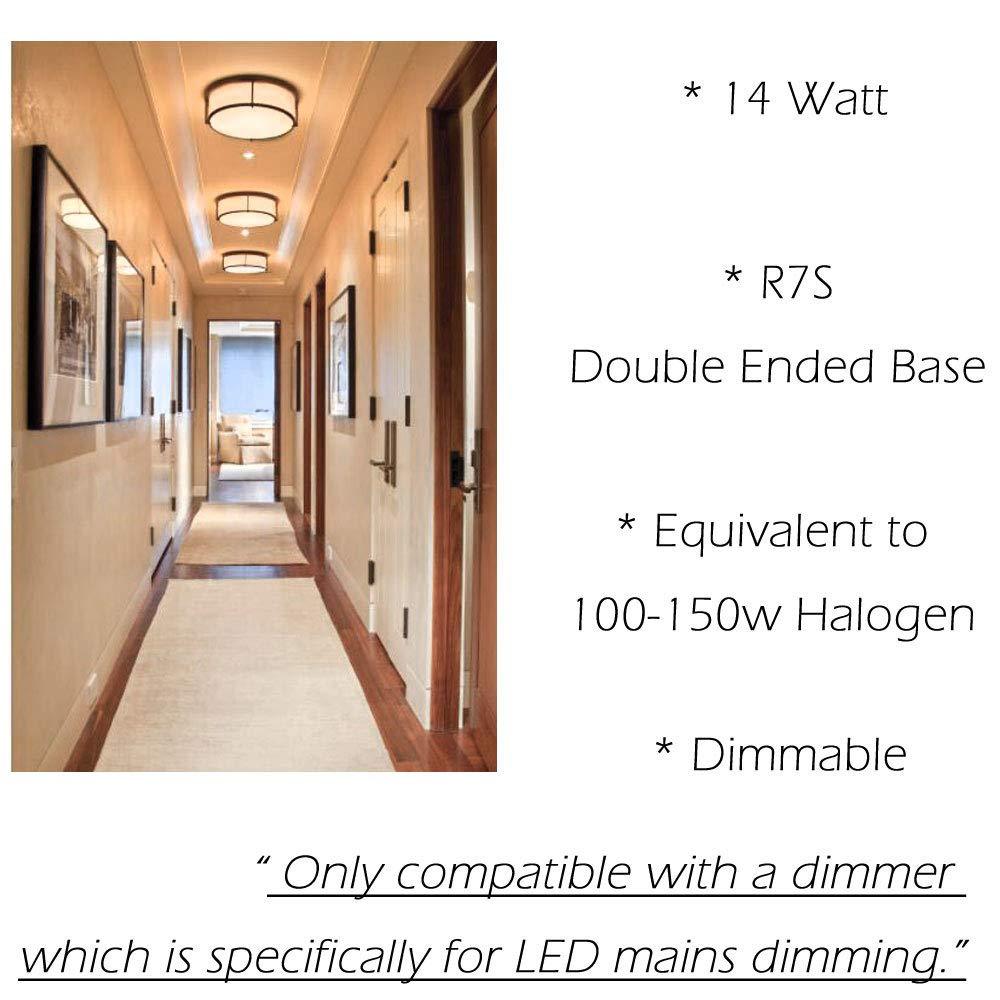 Bonlux 118MM LED Light Bulb Soft White J118 R7S Dimmable LED Flood Light 14 Watt Double Ended LED Bulb, J Type Halogen 100-150W R7S Quartz Tube Lamps