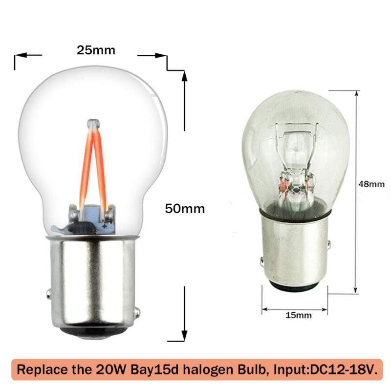 Luxvista 1157 Bay15d Light Bulb DC12-18V P21W Passenger Car Rear Fog Light 5630 2057 2357 7528 Signal Lamp LED COB Filament Turn Tail Brake Light Bulb