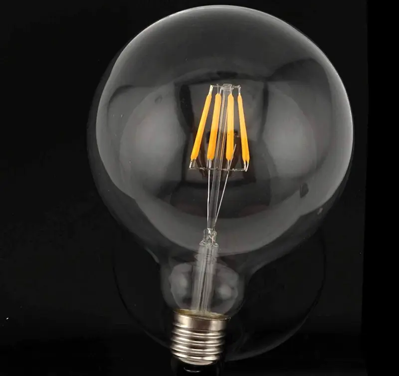 Bonlux Dimmable LED G125 Filament Light Bulb G40 Vintage Edison Glass Bulb 4W/8W E26/E27 Base Clear Glass Light Big Global Indoor Lamp