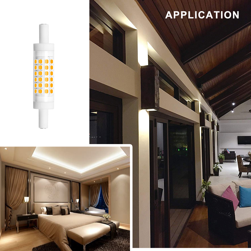 Bonlux R7S LED 78MM Light Slim Dimmable 5W T3 LED Bulb, Double Ended Base J Type LED Light Bulb, 45W Halogen Replacement Bulb for Floor Lamp(2-Pack)