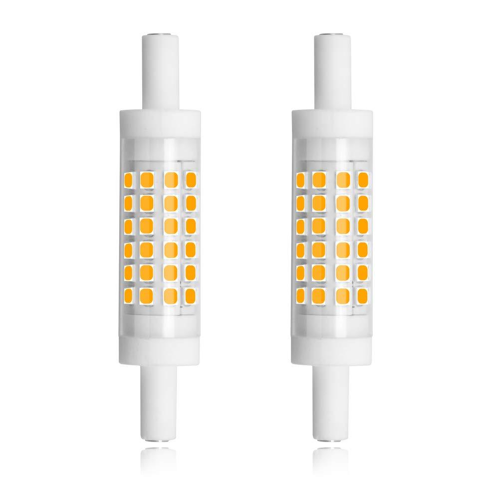 Bonlux R7S LED 78MM Light Slim Dimmable 5W T3 LED Bulb, Double Ended Base J Type LED Light Bulb, 45W Halogen Replacement Bulb for Floor Lamp(2-Pack)