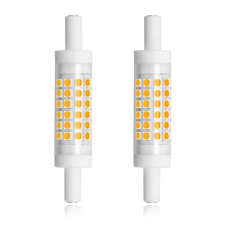 Bonlux R7S LED 78MM Light Slim Dimmable 5W T3 LED Bulb, Double Ended Base J Type LED Light Bulb, 45W Halogen Replacement Bulb for Floor Lamp(2-Pack)