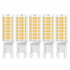 5W G9 LED Light Bulb Energy Saving G9 LED Bulbs, 360 Degree Beam Angle, G9 LED 50W Halogen Replacement Bulb Lanterns Chandeliers Ceiling Light(5 Pack)