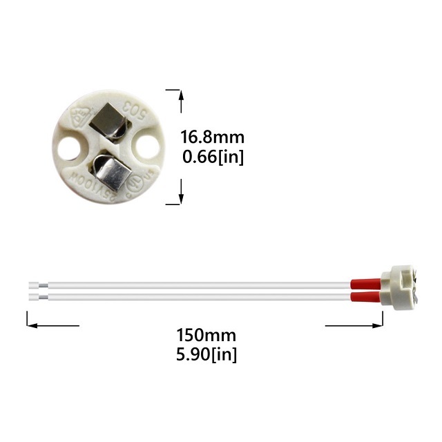 Klarlight 12pcs Bi-Pin Lamp Base - GY6.35 G4 Gx53 MR11 MR16 GZ4 LED, Incandescent Quartz Light Socket, Ceramic Body Wire Connecter Base Lamp Holder