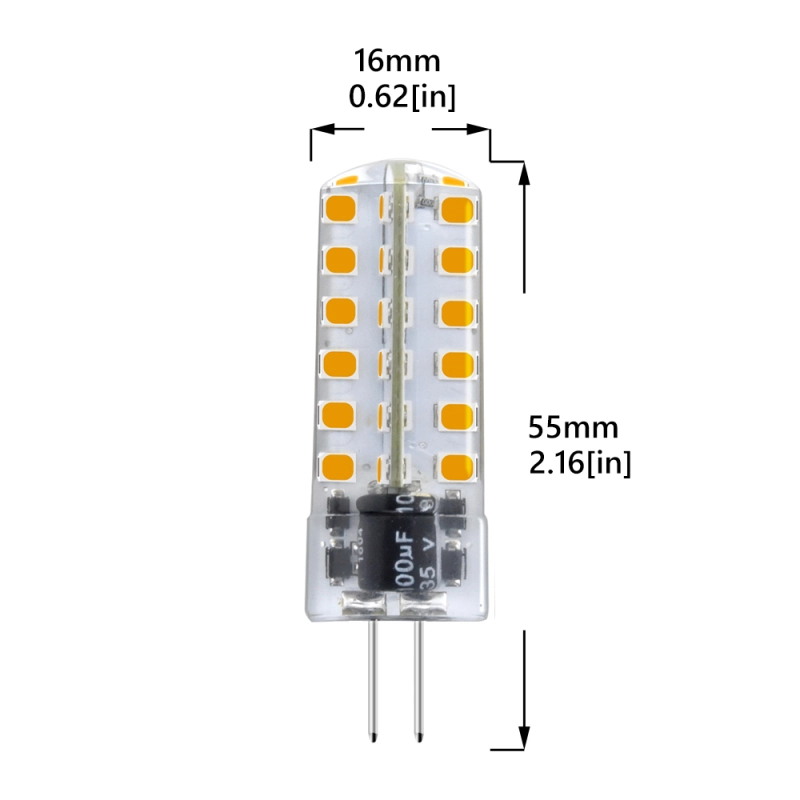 Bonlux 5-Pack 3.5W AC/DC 12V G4 LED Light Bulb G4 Bi-Pin Base T3 JC Type LED 35W Halogen Replacement Bulb