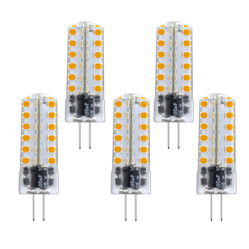 Bonlux 5-Pack 3.5W AC/DC 12V G4 LED Light Bulb G4 Bi-Pin Base T3 JC Type LED 35W Halogen Replacement Bulb