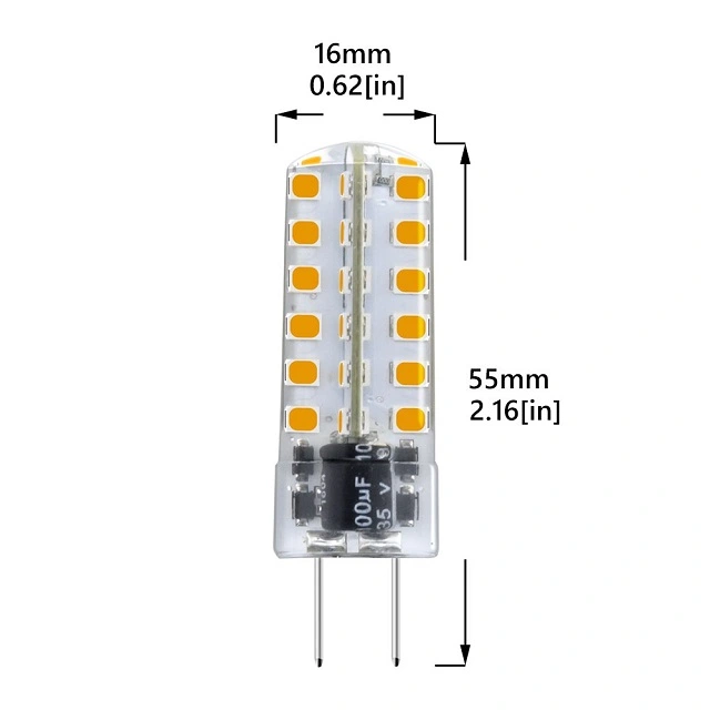 Aluxcia 3.5W AC/DC 12V G6.35 LED Light Bulb, G6.35/GY6.35 Bi-Pin Base T3 JC Type LED 35W Halogen Replacement Bulb ,4-Pack