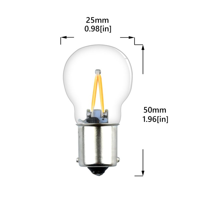 Luxvista Ba15s LED Brake Light Bulb, 2W 12V Car LED Turn Signal Bulb Red/Yellow/White Bayonet Base Bulb Work as Backup Reverse Light LED
