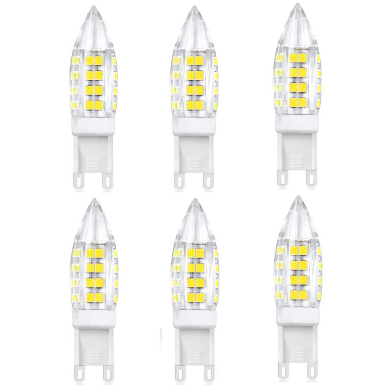 Bonlux LED G9 Candle Bulbs, G9 Halogen Capsule Bulbs 25W-40W LED Replacements,  for Chandelier, Desk Lamp, Wall Sconce,6 Pieces