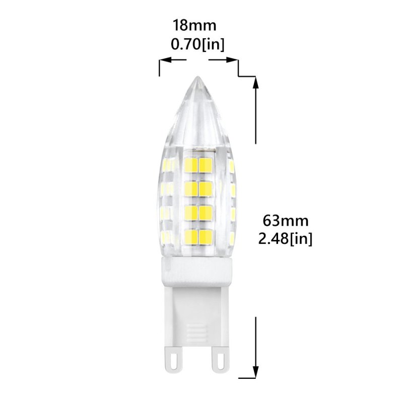 Bonlux LED G9 Candle Bulbs, G9 Halogen Capsule Bulbs 25W-40W LED Replacements,  for Chandelier, Desk Lamp, Wall Sconce,6 Pieces