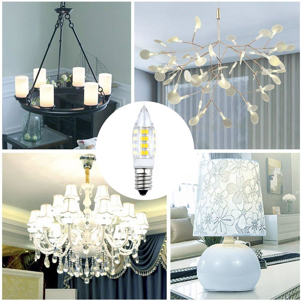 Bonlux 2-Pack E14 LED Candle Bulbs Small Edison Screw 4W E14 SES LED Light Bulbs Replace Halogen Bulbs E14 40W Bulb