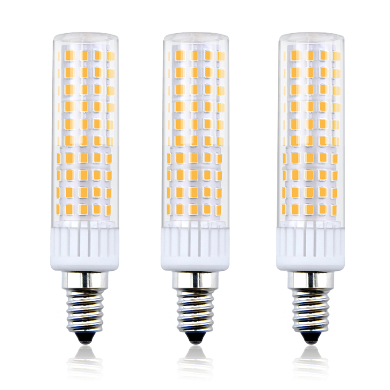 Bonlux Dimmable 8.5W E14 LED Light Bulb, T3/T4 Candelabra Base E14 Ceiling Light 100W Halogen Replacement Candle Corn Bulb, 3-Pack