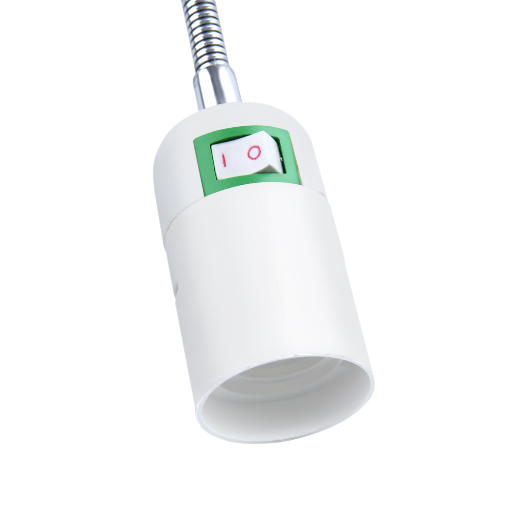 E27 Cap Adapter with E27 Universal Plug Converter Switch Flexible Neck Lampholder 360 ° socket holder Adjustable direction to E27 LED bulbs (EU Plug）