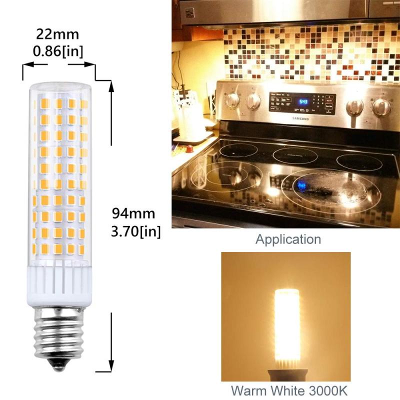 Bonlux 8.5W Dimmable LED E17 Appliance Light E17 Intermediate Base 100W Halogen Equivalent Under-Microwave Stove Light (4-Pack)