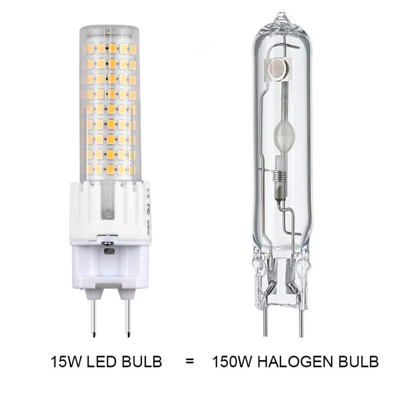 Bonlux 15W G8.5 LED Light Bulb G8.5 Bi Pin Base Corn Light 150W Halogen Replacement, 2-Pack