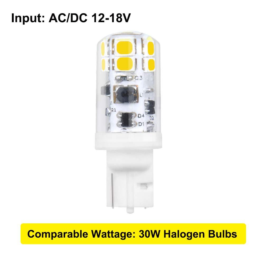 Lustaled 3W T5 T10 LED Wedge Base Light Bulb, T10 194 LED Bulb 30W Halogen Replacement