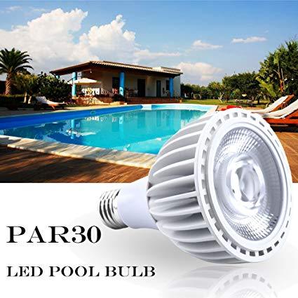 Aluxcia 40W Par30 LED Long Neck Flood Light Bulb, Medium Screw Base E26 LED Pool bulb, Swimming Pool Light 300-500W Replacement for Spot Light