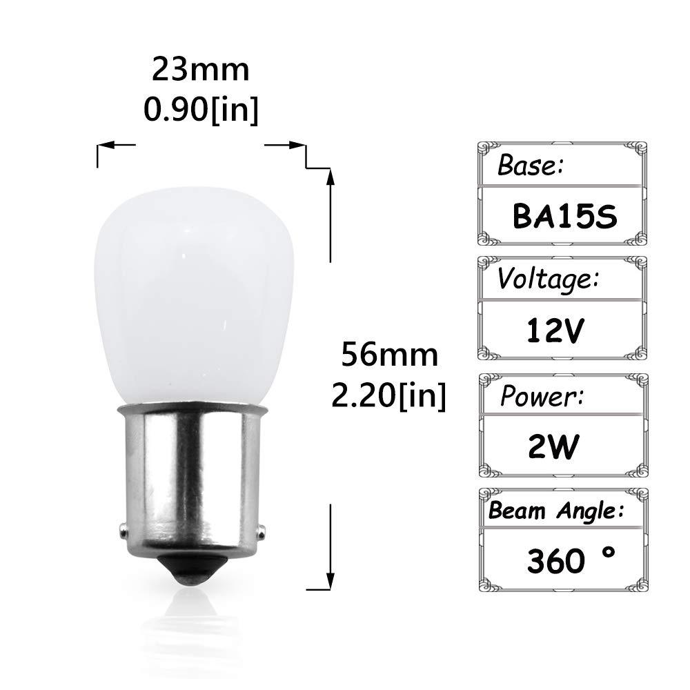 Lustaled LED 1156/1141 LED Vanity Bulbs 2W RV Light Bulbs BA15S Bayonet Base for Motorhome 5th Wheel Marine Boat Tail RV Camper Lighting (2 -Pack)