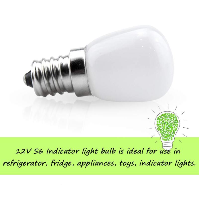 Bonlux 12V S6 LED Indicator Light Bulb E12 Candelabra Base - 1W S6 LED Appliance Bulb, 6W Incandescent Replacement Bulb (5-Pack)