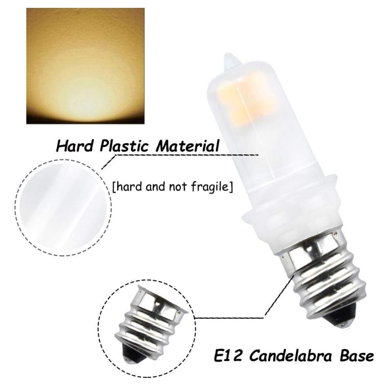 Lustaled 2W LED E12 Night Light 120V Candelabra Base E12 LED Light Bulb 20W Halogen Replacement Bulb (4-Pack)