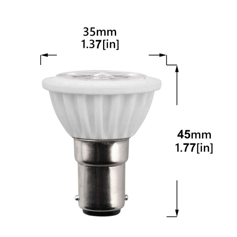 Aluxcia ALR12 BA15D LED Elevator Light 6435/FR 12V BA15D Frosted Light Bulb 30W Halogen Replacement ALR12 Flood Light( 2-Pack)