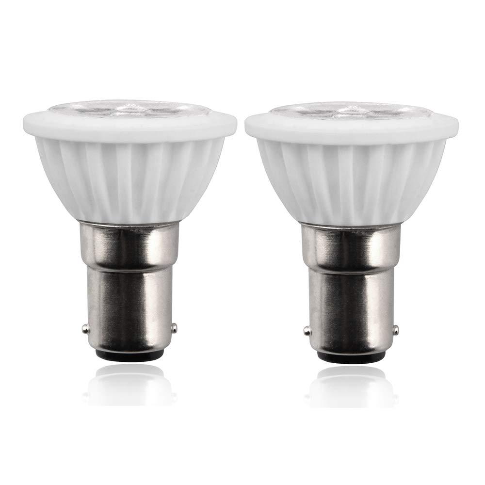 Aluxcia ALR12 BA15D LED Elevator Light 6435/FR 12V BA15D Frosted Light Bulb 30W Halogen Replacement ALR12 Flood Light( 2-Pack)