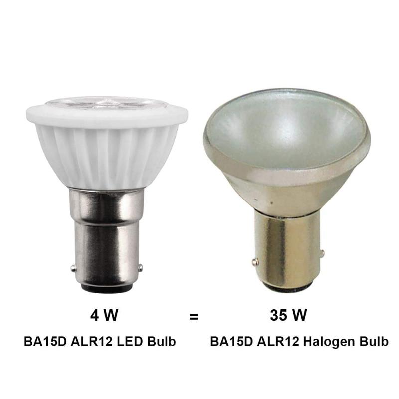 Aluxcia ALR12 BA15D LED Elevator Light 6435/FR 12V BA15D Frosted Light Bulb 30W Halogen Replacement ALR12 Flood Light( 2-Pack)