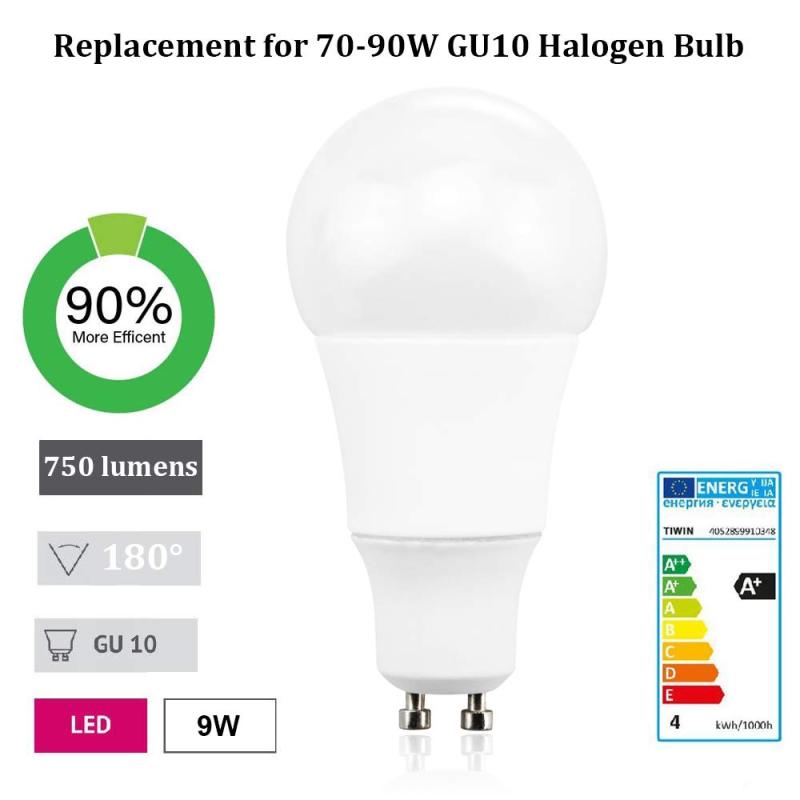 Bonlux GU10 GLS Bulb 9W GU10 LED Globe Light Bulb A50 Replaces 75W Incandescent Bulb Frosted with GU10 Cap Base for GU10 Recessed Light Fitting Track