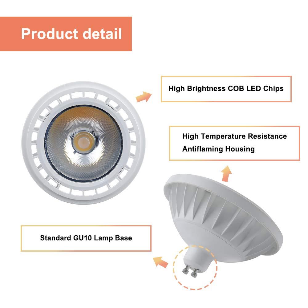 Bonlux LED AR111 Light Bulb GU10 Base Spotlight - 12W ES111 COB LED Reflector Light (100W Halogen Bulb Equivalent) - 24°Beam Angle GU10 Recessed Track