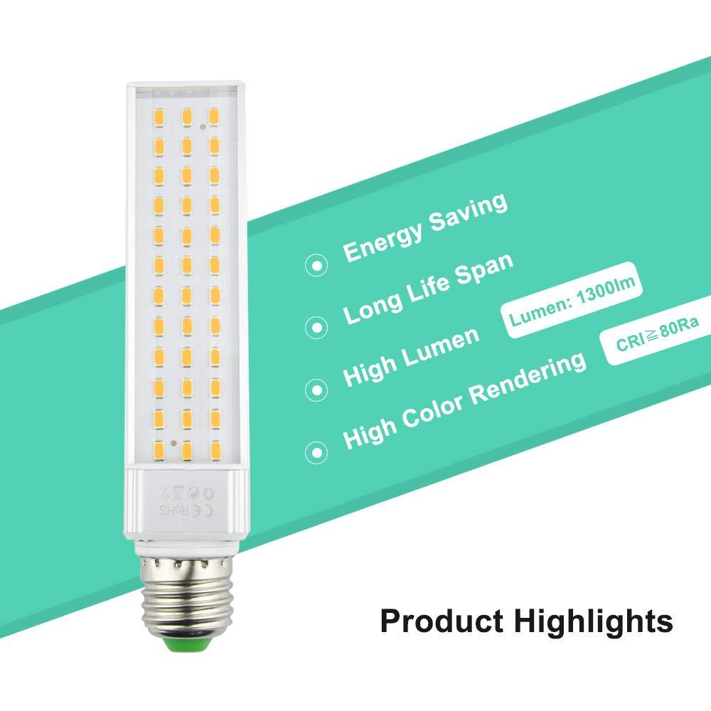 Aluxcia Aquarium LED Fish Tank Light  E26/E27 Medium Screw Base PLC Rotatable Aquarium Light 13W ES Lamp Fit All Fish Pod Box (2-pack)