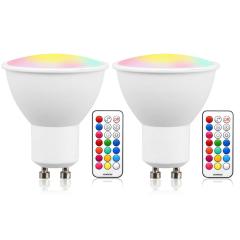 Bonlux 3W GU10 LED RGBW Dimmable Spotlight - 12 Color Changing Light Bulb with Remote Control, Memory & Timer Function ,Mood Ambiance Ligh (2-Pack)