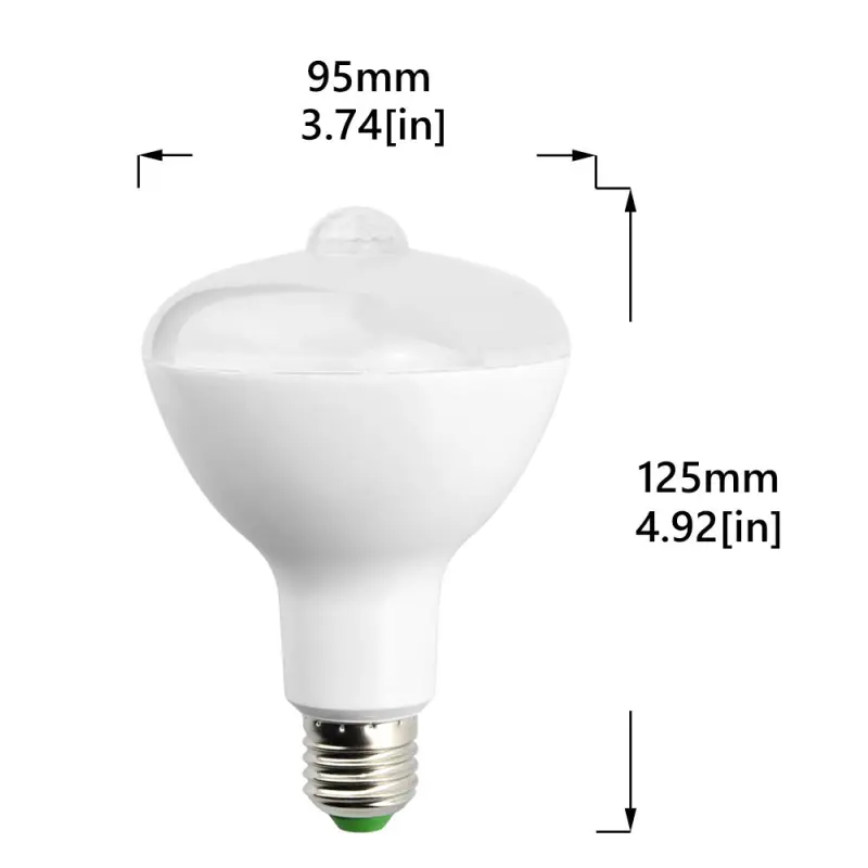 Bonlux PIR Motion Sensor Light Bulb 12W E27 Night Bulbs Equivalent 100W Halogen Security Lighting BR30 Shape Edison Screw Dusk to Dawn LED Bulbs