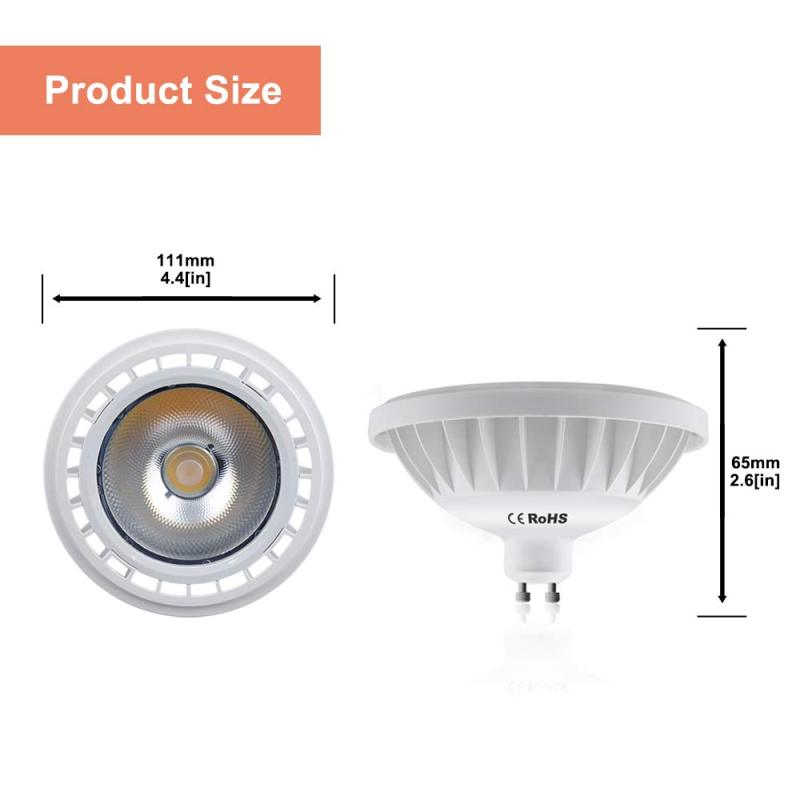 Bonlux LED AR111 Light Bulb GU10 Base Spotlight - 12W ES111 COB LED Reflector Light (100W Halogen Bulb Equivalent) - 24°Beam Angle GU10 Recessed Track