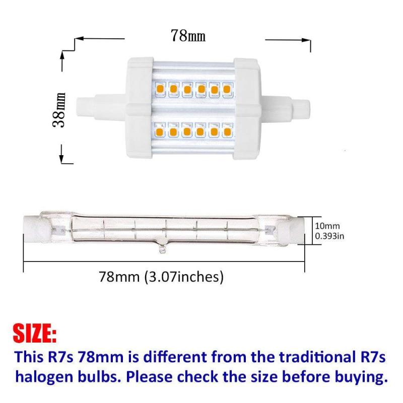 For Italy 50% OFF J78 R7s Led Lampadina di  3000K 78mm J Tipo T3 Faretto doppio Equivalente a 50W Tungsten Linear R7s Lampada alogena (2-Pack)