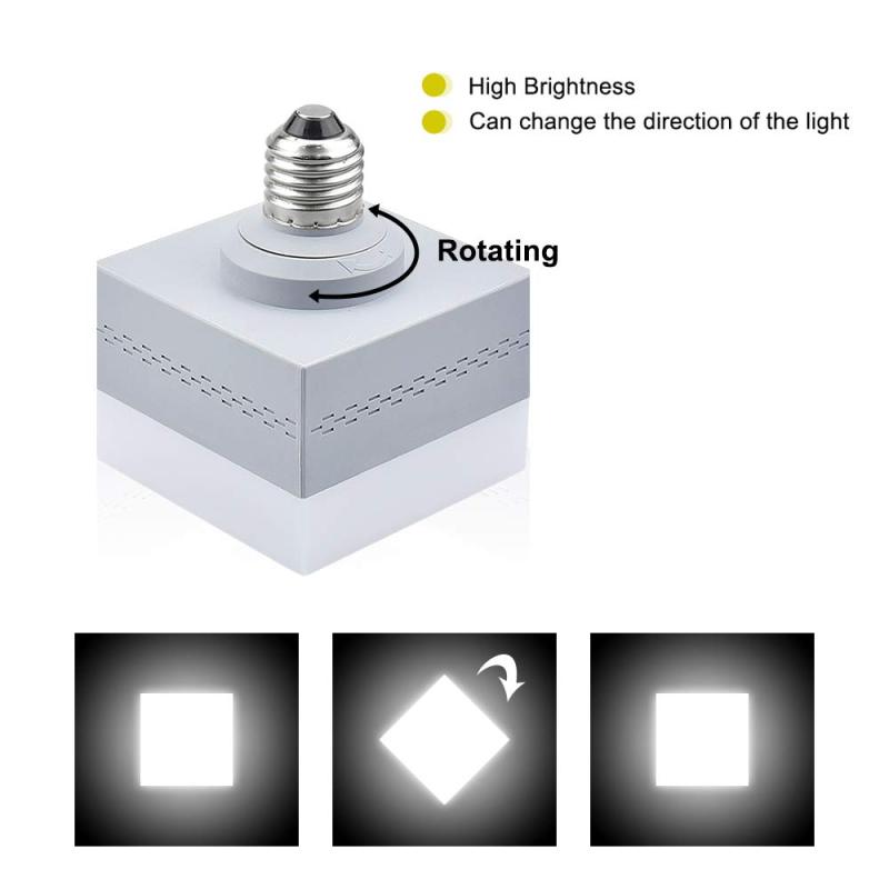 For USA 100% Free 13W LED E26 Square Lighting with Rotatable Base Daylight 6000K