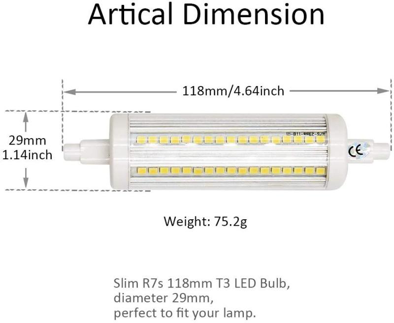 For France 100% Free 20W R7s Culot LED Ampoule Lampe 118MM J118 T3 220V Blanc Froid