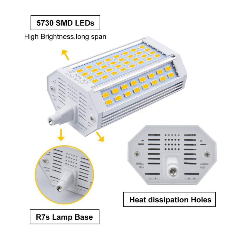 For UK 100% Free Bonlux 30W R7S J118 LED Bulb T3 R7S Dimmable Light J Type Double Ended 300W Halogen