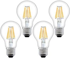 For UK 100% Free 4-Pack 8W A60 Bayonet E27 Dimmable LED Light Bulb Warm White 2700K 70W halogen Equivalent 750lm