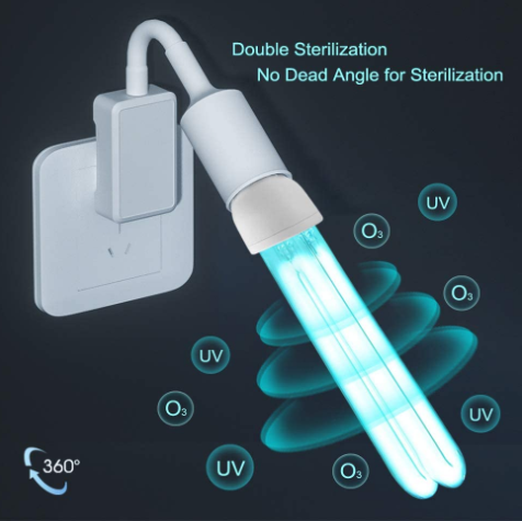 25W E27 UVC Germicidal Bulb with Ozone for Places less than 40㎡, Professional LED Ultraviolet Sterilization Domestic Germicidal Disinfection