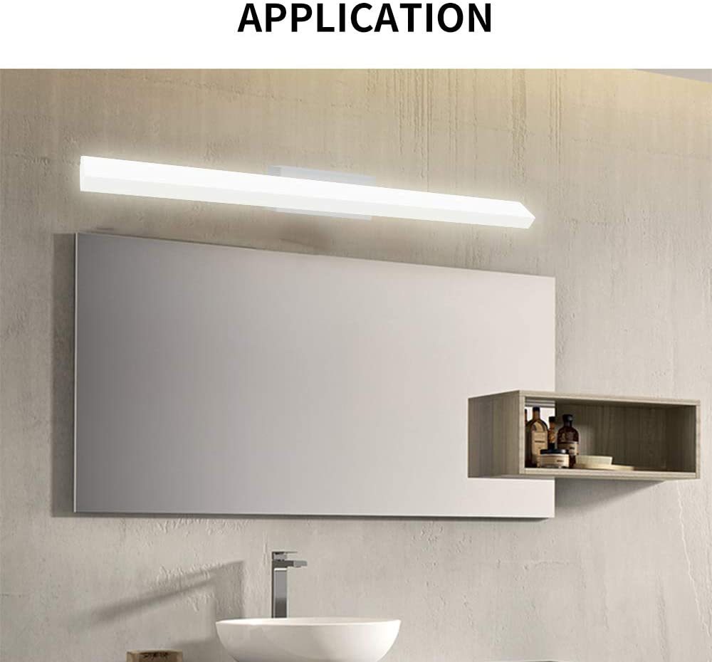22.4”LED Bathroom Vanity Light Fixtures Over Mirror 9W Modern Bathroom Mirror Front Wall Lamp Stainless Steel Bath Vanity Lighting for Make Up Dressin
