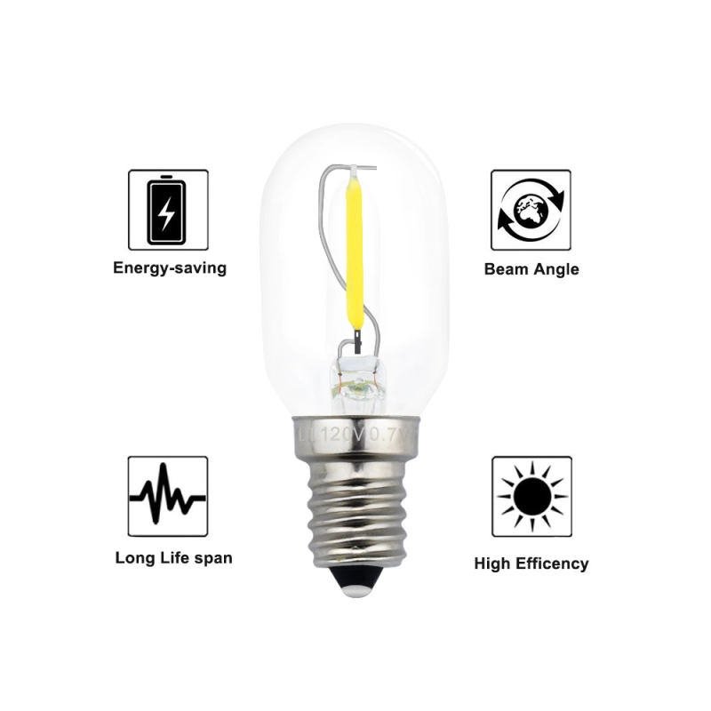 1W C7 LED Night Light Bulb - 120V E12 Candélabre Base LED Filament Ampoule Lustre C7 Candle Bulbs 10W Incandescent