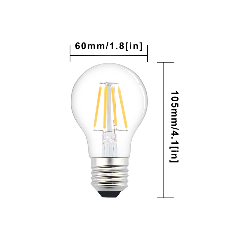 Edison light bulb A19 4W E27 vintage lamp filament illuminantAC / DC 12-36V 360 ° beam angle replacement to 50W(2-pack)