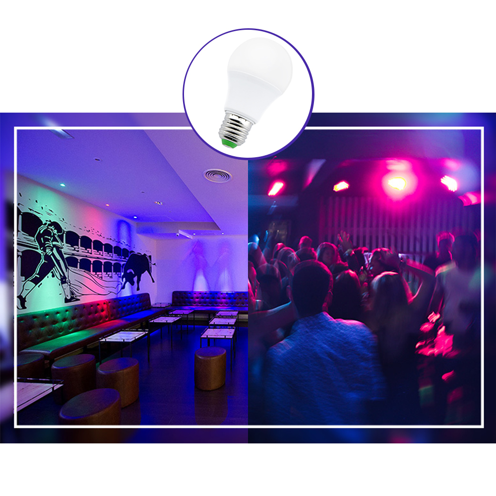 Colour Changing RGB E27 Dimmable LED Bulb 10W 12 Color, Memory & Timing Function, Edison Screw RGBW Coloured LED Light Bulbs