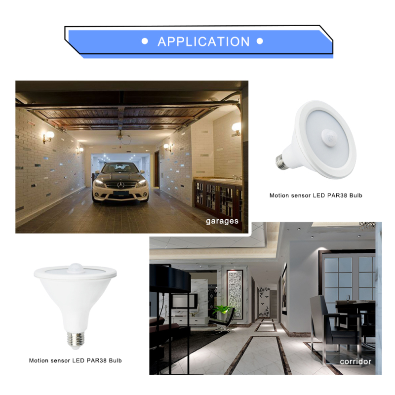 PAR38 LED Flood Light Bulb - 15W E26 Motion Activated Dusk to Dawn LED Light Bulb Medium Base Auto On/Off Smart PIR LED Bulb