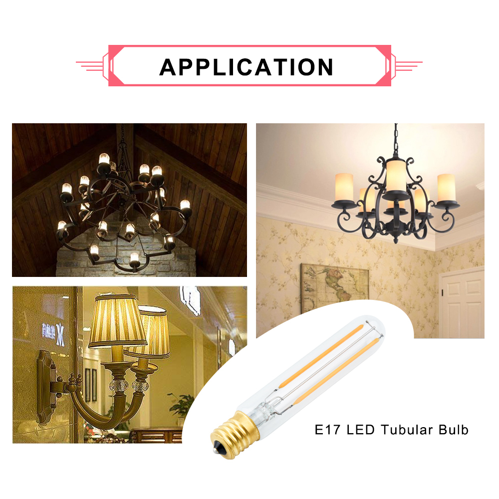 Dimmable T6.5 E17 LED Appliance Bulb - 4W LED T6.5 Exit Sign Clear Light Intermediate Base 40W Incandescent Bulb Equivalent for Refrigerators Freezer