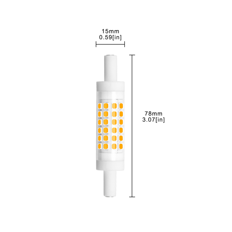 Dimmable R7S LED Bulb 78mm (3'') - 5W T3 Double Ended J Type J78 LED Flood Light  45W Halogen